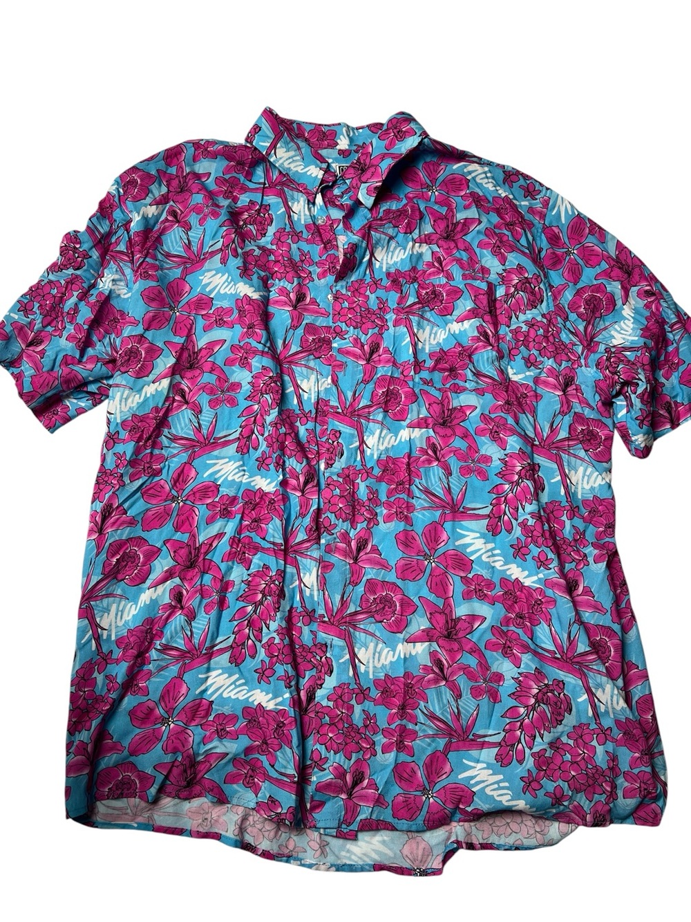 Miami Court Culture Floral Fridays Button Up Shirt Size XL Excellent Condition